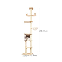 Wooden Cat Tree Multiple Platforms Wood Cat Climbing Structure Hanging Sling