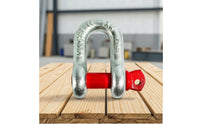 Shackle with Red Pin Compact Bow Shackle Textured Clevis for Riggers, Mechanics, Rigging, Towing, Workshops