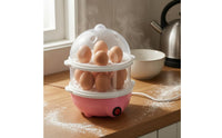 Dry-Charring Protection Double-Layer Egg Cooker Automatic Shutoff Electric Egg Steamer Auto Shut-off Steaming Cooker One-Button