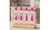 Nail Shape Display Sign Clear Nail Shape Sign Minimalist for Manicurists