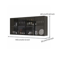 1 Bathroom Wall Cabinet Floating Display Shelf Wall Mounted Storage Cabinet Kitchen Cabinet with Glass Doors Solid Wood for Kitchen Bathroom Balcony Suitable for Gift Giving Home Organization