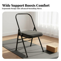 Foldable Design Iyengar Exercise Chair Heavy-Duty Construction Iyengar Auxiliary Chair Non-Slip Feet Headstand Bench Stable and Secure for Beginners, Home Gym