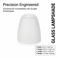 Frosted Glass Cylinder Lampshade E27, Customizable Frosted Glass Lamp Shade, Cylindrical Glass Lamps - Image 7