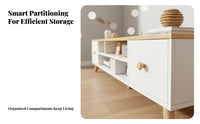Nordic Theme TV Cabinet Space-Saving Contemporary Television Stand Versatile Modern Media Console for Apartment, Bedroom