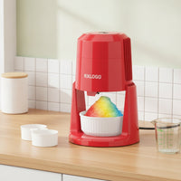 Compact Ice Shaver Machine with Ice Molds Low-Noise Electric Snow Cone Machine Single-Button for Families