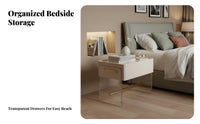 Clear C-curved Stand Transparent Design Nightstand single-piece-Piece Construction