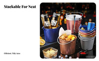 Metal Ice Container with Handle Food-Grade Portable Fried Chicken Pail Metal Ice Container Sturdy Handles Party Drink Chiller