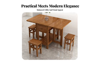 Expandable Gateleg Console Seats 4 to 6 People Transformable Console Table Foldable Design Space-Saving for Living Room