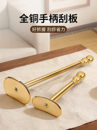 All Brass Long Handle Tai Chi Scraping Board for Body Massage