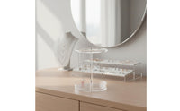 Transparent Acrylic Jewelry Stand Multi-Tier Necklace Display Rack Space-Saving Earring Holder Stand Easy to See for Vanity, Bedroom