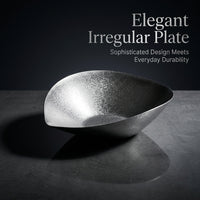 Irregular Stainless Steel Plate, Snowflake Silver