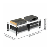 Power Amplifier Stand Heavy Duty Construction AV Equipment Rack Stable Structure Multi-Tier AV Stand for Audiophiles