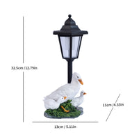 Duck Family Lantern Statue Illuminated Solar Light Ornament Decorative for Patio