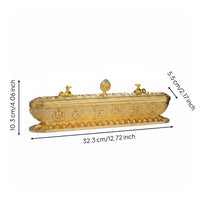 Tibetan Incense Box Golden Finish Ash Catcher Reduces Mess for Meditation Room