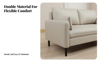 Linear 3-Seater Sofa Modern Design Living Room Furniture Soft Upholstery Easy to Clean for Families, Small Areas, Deactivatedice