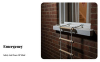 Solid Wood Rungs Fire Escape Rope Ladder Heavy Duty Soft Rescue Ladder Fast to Deploy Safety Equipment High Load Capacity for Families, Residents, Homeowners, Home, Apartment Building, Balcony