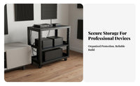 2 Pieces Server Rack Network Rack IT Hardware Rolling Cabinet Durable Steel Construction Suitable for Studio Living Room Home Office