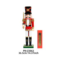 25 New 38CM Flat-Top Flag Soldier Nutcracker Solid Wood Decorative Puppet Gift Craft Christmas Ornament