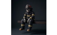 Firefighter Skeleton Shelf Sitter Macabre Tabletop Figure Spooky for Bookshelf