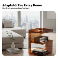 C-Shaped Side Table Space-Saving C-Shaped Magazine Table Transparent for Seniors