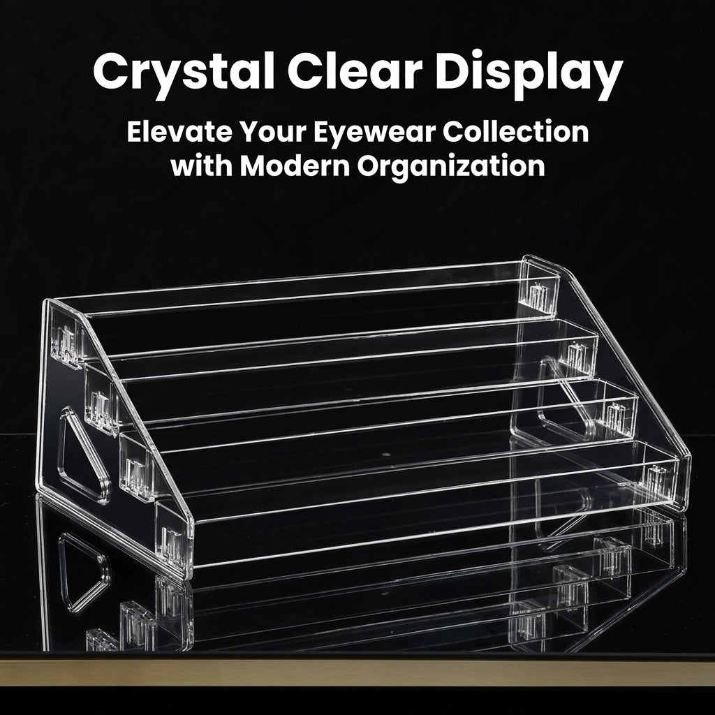 Sunglasses Display Stand, Multi-Tier Clear Organizer, Home Storage and Retail Acrylic Eyewear Rack