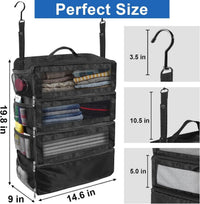 Foldable Multi-Function Clothes Storage Organizer with Hanging Multi-Layer Design, Large Capacity