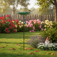 Bird Bath Stake Iron Garden Ornament Sturdy