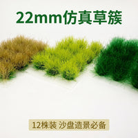 22mm High Grass Tuft Scenery Model DIY Material for Military Sand Table, Train Landscape, War Game Static Grass Tufts