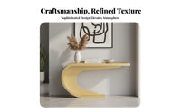 Creamy Finish Sculptural Base Accent Table Table Minimalist and design Long Sofa rear Table Modern Look Home Furniture Artistic Design for Interior Designers, homeowners, New Movers, Entryway, Hallway, Living Room, Hotel Lobby