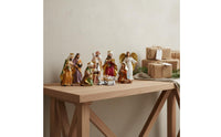 9 Pieces Festive Atmosphere Nativity Set Meaningful Gift Christmas Manger Scene Set Intricate Details Christmas Manger Scene Handmade for Christians, Collectors, Tabletop, Mantel, Church