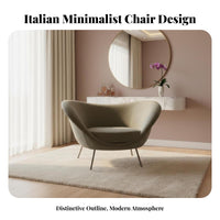 Sculptural S-Chair Italian Design Upholstered Armchair Light Luxury Minimalist Aesthetic for Readers, Bedroom, Apartment, Office