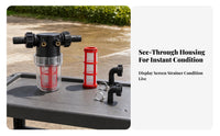 Black Housing Inline Plumbing Strainer Compact Inline Water Filter