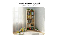 Natural Wood Wood Construction 2-Tier Low Shelf clean design bookshelf Easy Assembly Shelving Unit Multi-Purpose for Apartment Dwellers, Homeowners, Living Room, Bay casement, Bedroom, Playroom