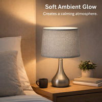 Table Lamp Shade 2 Pack with Foldable Textile Lampshade for Easy Storage, Light Set for Living Room and Bedroom