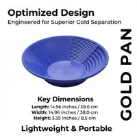 Panning Kit Gold Washing Sieveing Use, Lightweight Portable Gold Washing Pan, Pa #variant:Dark Blue