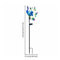 Solar Peacock Stake Translucent Globe Outdoor Decor Iron for Courtyard