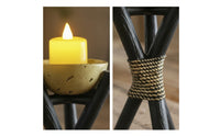 Candle Holder with Electronic Candle Ambient Decor Stable for Entryway