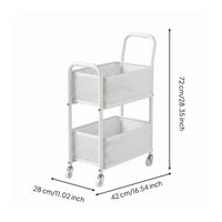 2 Tier Rolling Trolley Multi Use 2 Tier Storage Trolley Space Saving for Bedroom