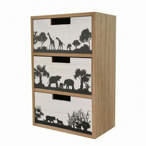 Wood Drawer Cabinet Finger Slot Desktop Drawer Unit Rectangular Tabletop Storage Cabinet