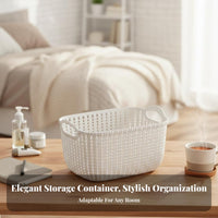 Wicker& design Organizing Box adaptable Storage Basket Decorative for Dorm Room