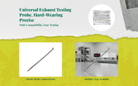 Exhaust Gas Analyzer Probe, Stainless Steel emission gas emission gasllection Probe, Gas Analysis, Vehicle Emissions Testing, Automotive Diagnostics, Extended Handle
