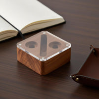 Business Design Wooden Display Box Gift Packaging Cufflink and Tie Clip Box Clear Lid Jewelry Case for Formal Events