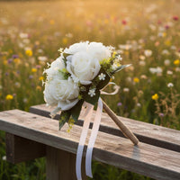 Rope Handle Floral Arrangement Handmade Look Rustic Wedding Floral Arrangement