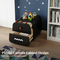 Cartoon Bear Nightstand Mini Size Bedside Table Rounded Corners for kid's Room