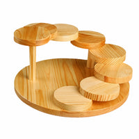 Tiered Serving Stand Wooden Dessert Tray Stand Staggered for Hosts, Caterers, Parties, Buffets, Restaurants