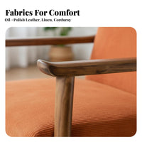 Upholstered Armchair with Wooden Frame Lighting Luxury Decorative Look Lounge Chair Thick Pad Ergonomic Design