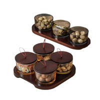 Luxury Glass Fruit Tray with 3 Grids, Round