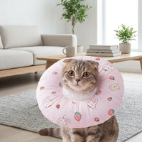 Head Cone for Pet Recovery, Padded Donut Material with Drawstring, Comfortable Pet Grooming Cone and Adjustable Anti Bite After Surgery