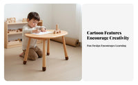 Bean-ShapedShaped Table with rabbit Chairs Easy to Clean kids' Desk and Chair