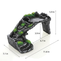Multi-functional Reptile Hide, Turtle Basking Ledge, Textured Reptile Hide with Ramp, Resin Shelter for Aquatic and Terrestrial Environments